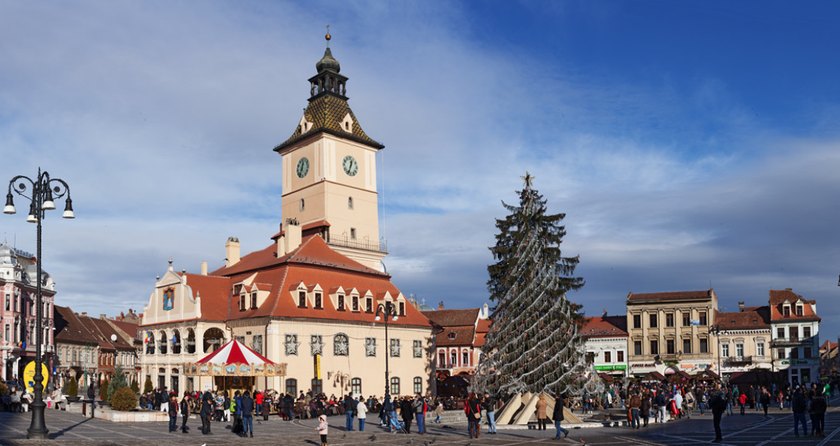 Der Marktplatz von Kronstadt (Brașov), Rumänien